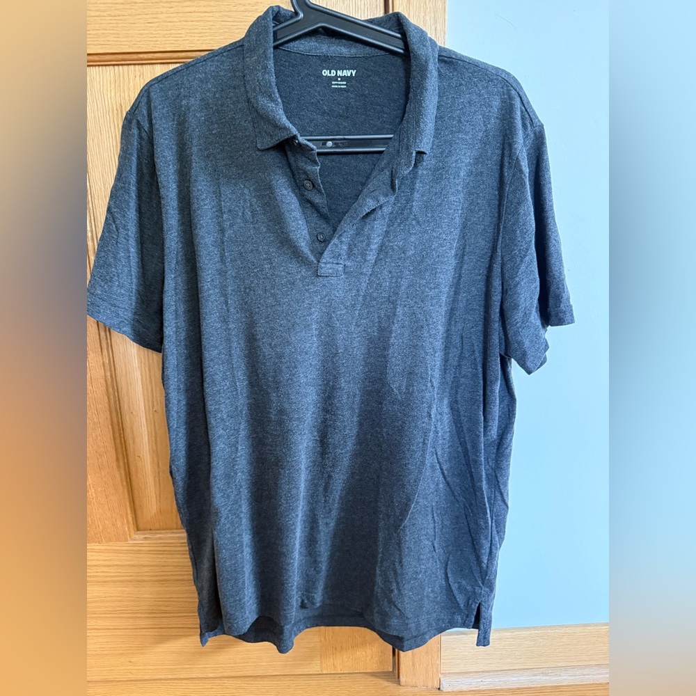 Old Navy Gray Polo Shirt Classic Knit